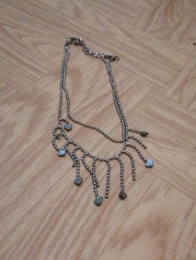 Silver 2 Layer Bracelet W Heart Detail